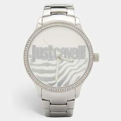 Just Cavalli Silver Stainless Steel Huge R7253127509 Women's Wristwatch 42 mm