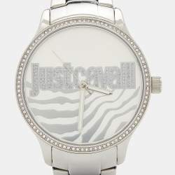 Just Cavalli Silver Stainless Steel Huge R7253127509 Women's Wristwatch 42 mm