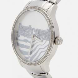 Just Cavalli Silver Stainless Steel Huge R7253127509 Women's Wristwatch 42 mm