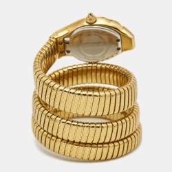 Pre Owned Just Cavalli Champagne Gold Plated Stainless Steel Glam Chic Snake 1L168 Women's Wristwatch 22 mm