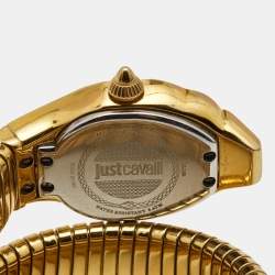 Pre Owned Just Cavalli Champagne Gold Plated Stainless Steel Glam Chic Snake 1L168 Women's Wristwatch 22 mm