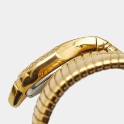 Pre Owned Just Cavalli Champagne Gold Plated Stainless Steel Glam Chic Snake 1L168 Women's Wristwatch 22 mm