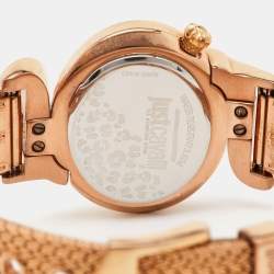 Just Cavalli Brown Rose Gold Tone Stainless Steel Sin 7253591506 Women's Wristwatch 35 mm