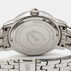 Pre Owned Just Cavalli Silver Crystal Embellished Stainless Steel R7253161515 Women's Wristwatch 34 mm
