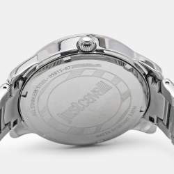 Pre Owned Just Cavalli Purple Silver Crystal Embellished Stainless Steel R7253196501 Women's Wristwatch 40 mm