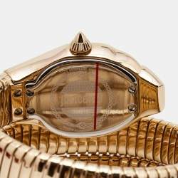 Pre Owned Just Cavalli Glittered Champagne Rose Gold Plated Stainless Steel Glam Chic JC1L115M0035 Women's Wristwatch 22 mm