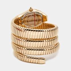 Pre Owned Just Cavalli Glittered Champagne Rose Gold Plated Stainless Steel Glam Chic JC1L115M0035 Women's Wristwatch 22 mm