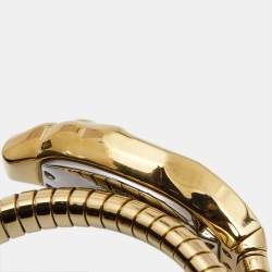 Pre Owned Just Cavalli Mother Of Pearl Yellow Gold Plated Stainless Steel Serpent JC1L001M0026 Women's Wristwatch 22 mm