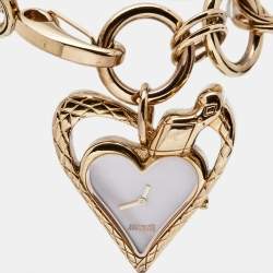 Pre Owned Just Cavalli Pink Mother Of Pearl Gold Plated R7253424645 Women's Wristwatch 39 mm