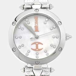 Just Cavalli Mother Of Pearl Stainless Steel JC Logo JC1L122M0055 Women's Wristwatch 36 mm