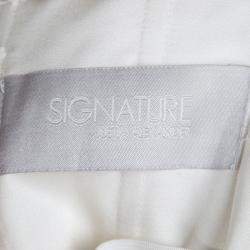 Justin Alexander Signature White Off Shoulder Floral Embroidered Embellished Tulle Wedding Gown M
