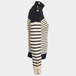 JW Anderson Navy Blue Striped Merino Wool Knit Sweater S