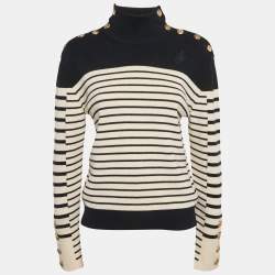JW Anderson Navy Blue Striped Merino Wool Knit Sweater S