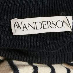 JW Anderson Navy Blue Striped Merino Wool Knit Sweater S