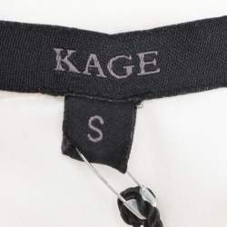 Pre Owned Kage Off White Knit Fabric Pleated Maxi Skirt S