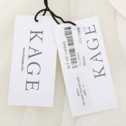 Pre Owned Kage Off White Knit Fabric Pleated Maxi Skirt S