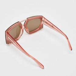 مملوكة مسبقًا Karen Walker Pink Mirrored Salvador Oversized Sunglasses