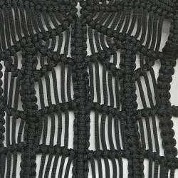 Pre Owned Karima Black Macrame Hand-Crafted Midi Dress M