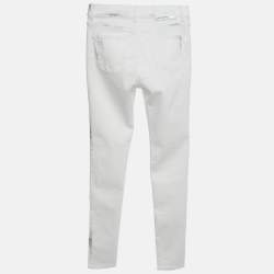 Karl Lagerfeld White Splatter Print Denim Jeans S Waist 27"