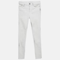 Karl Lagerfeld White Splatter Print Denim Jeans S Waist 27"