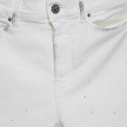 Karl Lagerfeld White Splatter Print Denim Jeans S Waist 27"