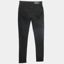 Pre Owned Karl Lagerfeld Black Studded Denim Skinny Jeans S Waist 27"