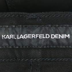 Pre Owned Karl Lagerfeld Black Studded Denim Skinny Jeans S Waist 27"