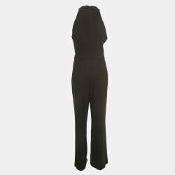 Pre Owned Karl Lagerfeld Black Crepe Party Jumpsuit M