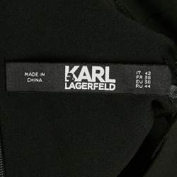 Pre Owned Karl Lagerfeld Black Crepe Party Jumpsuit M