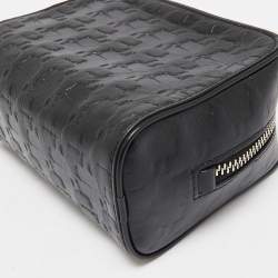 Pre Owned Karl Lagerfeld Black Embossed Leather Pouch
