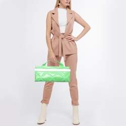 Karl Lagerfeld Light Green Logo Quilted Leather K/Kross Baguette Bag