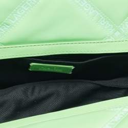 Karl Lagerfeld Light Green Logo Quilted Leather K/Kross Baguette Bag