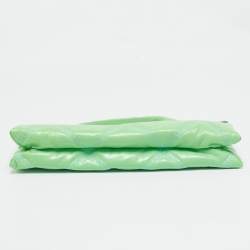 Karl Lagerfeld Light Green Logo Quilted Leather K/Kross Baguette Bag