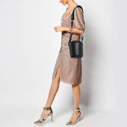 Karl Lagerfeld Black Leather K/Charms Bucket Bag