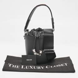 Karl Lagerfeld Black Leather K/Charms Bucket Bag