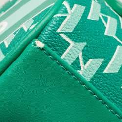 Pre Owned Karl Lagerfeld Green Monogram Coated Canvas and Leather K/Ikonik Camera Bag