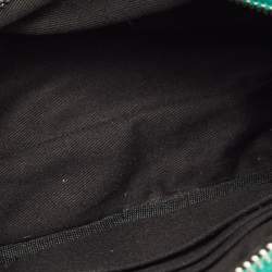 Pre Owned Karl Lagerfeld Green Monogram Coated Canvas and Leather K/Ikonik Camera Bag