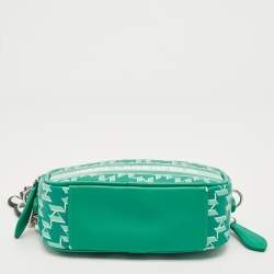 Pre Owned Karl Lagerfeld Green Monogram Coated Canvas and Leather K/Ikonik Camera Bag