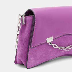 Pre Owned Karl Lagerfield Kseven 2 Sp Cb Suede Purple Suede Shoulder bag
