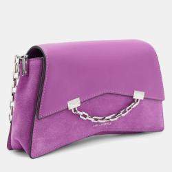 Pre Owned Karl Lagerfield Kseven 2 Sp Cb Suede Purple Suede Shoulder bag
