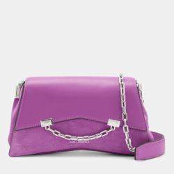 Pre Owned Karl Lagerfield Kseven 2 Sp Cb Suede Purple Suede Shoulder bag