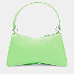 مملوكة مسبقًا حقيبة كارل لاغرفيلد خضراء جلد K/Seven Element Shb كتف بالنقوش