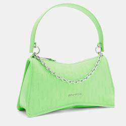 مملوكة مسبقًا حقيبة كارل لاغرفيلد خضراء جلد K/Seven Element Shb كتف بالنقوش