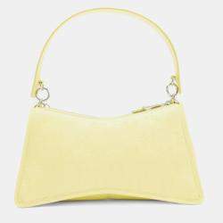 مملوكة مسبقًا Karl Lagerfield K Seven Element Shb Embossed Yellow Leather Shoulder bag