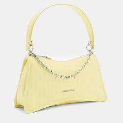 مملوكة مسبقًا Karl Lagerfield K Seven Element Shb Embossed Yellow Leather Shoulder bag