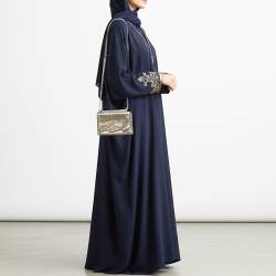 مملوكة مسبقًا حقيبة كتف كارل لاغرفيلد فضية جلد كيه/توقيع