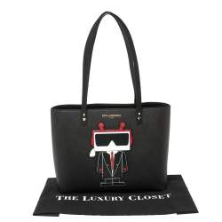 Karl Lagerfeld Black Leather Maybelle Tote