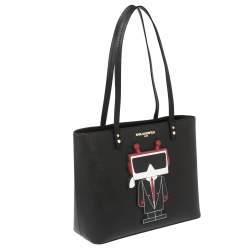 Karl Lagerfeld Black Leather Maybelle Tote