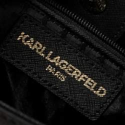 Karl Lagerfeld Black Leather Maybelle Tote