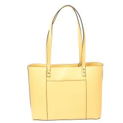 Pre Owned Karl Lagerfeld Yellow Leather Maybelle Cat Tote